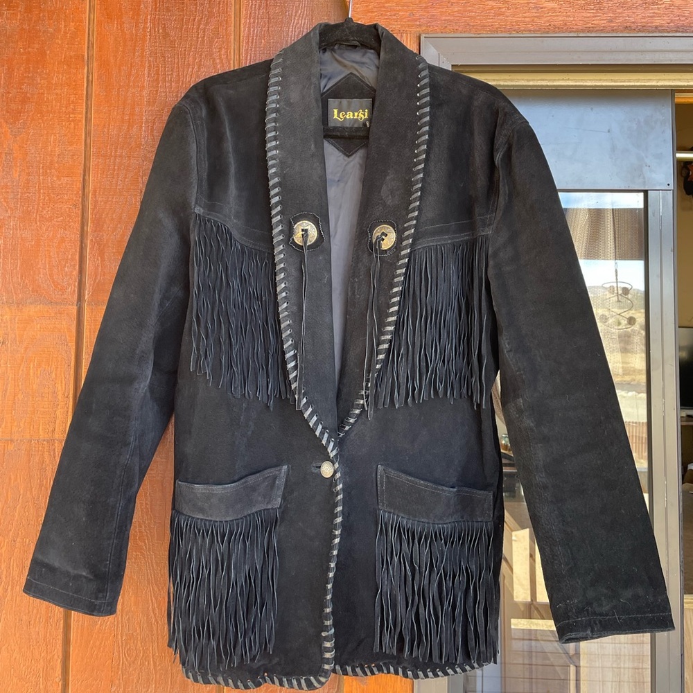 Learsi Thunderbird Black Suede Fringe Jacket